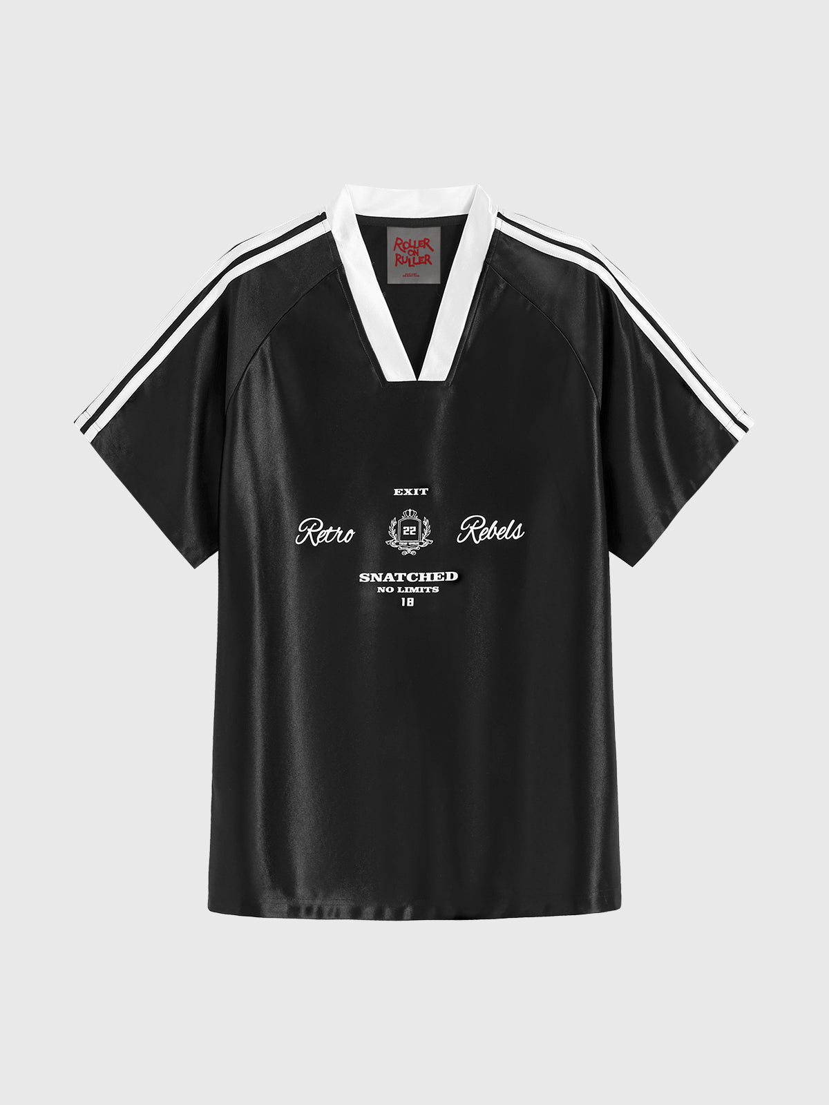 Blokette Satin Court Tee – Midnight Black