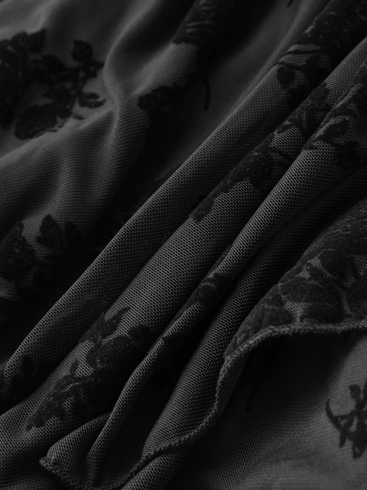 Shadow Rose Lace Skirt - Coal Black