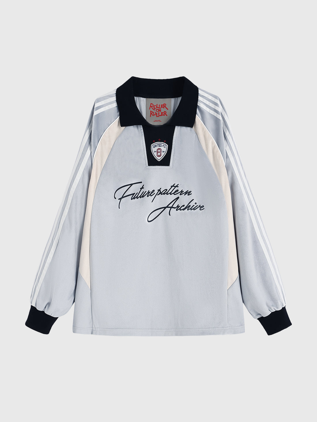 Slouchy Jersey Polo Sweatshirt - Pale Blue