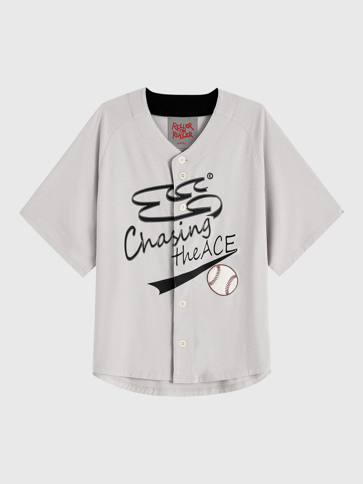 Varsity Button Tee - Heather Grey