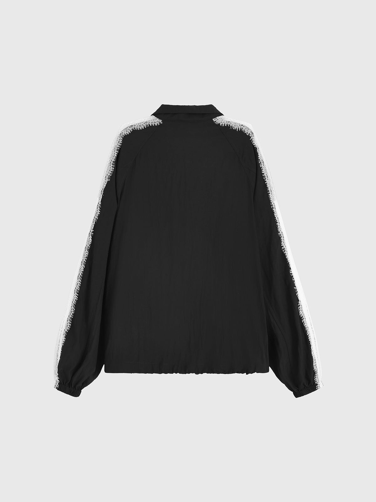 Lace-Block Zip Jacket - Noir Contrast