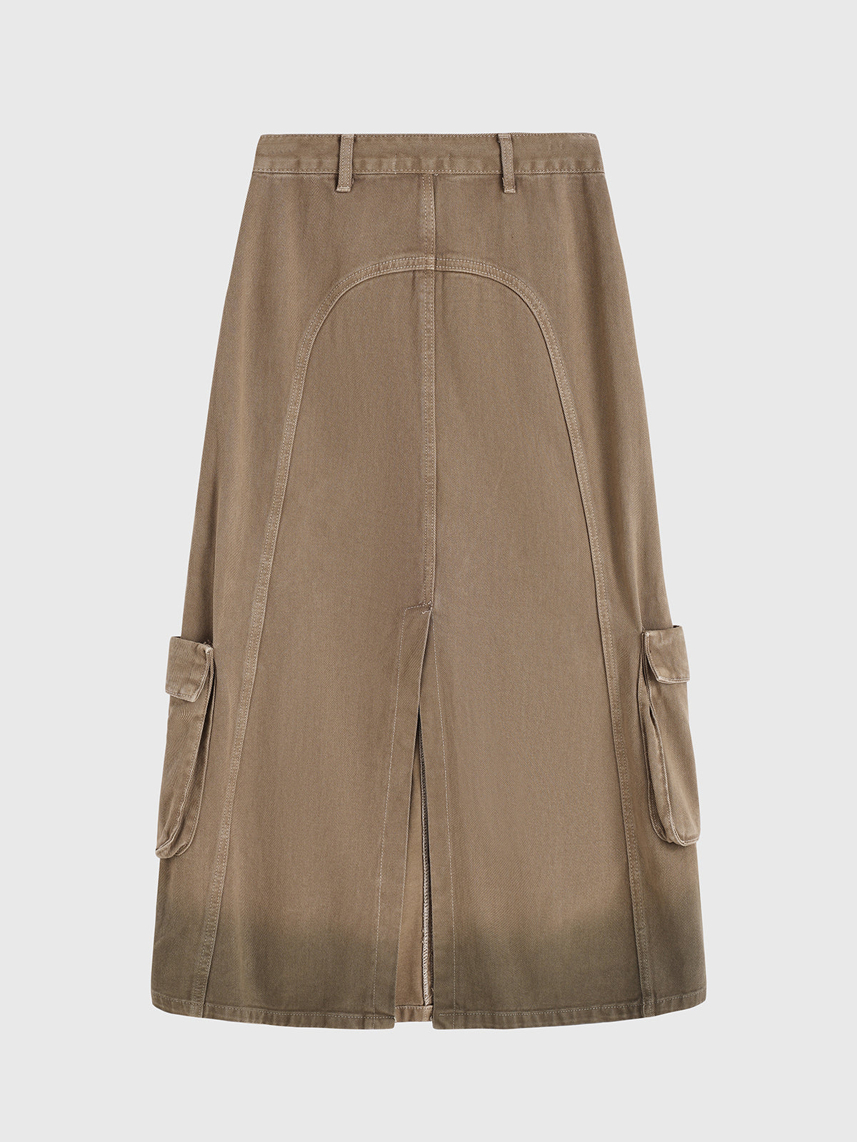 Safari Slit Denim Skirt - Dune Walk