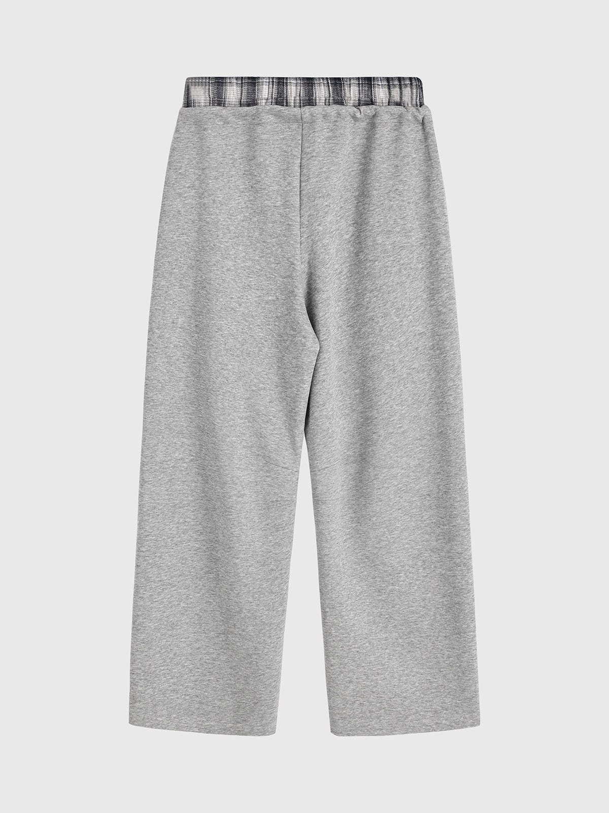 Quiet Plaid-Waist Pants - Fog Check