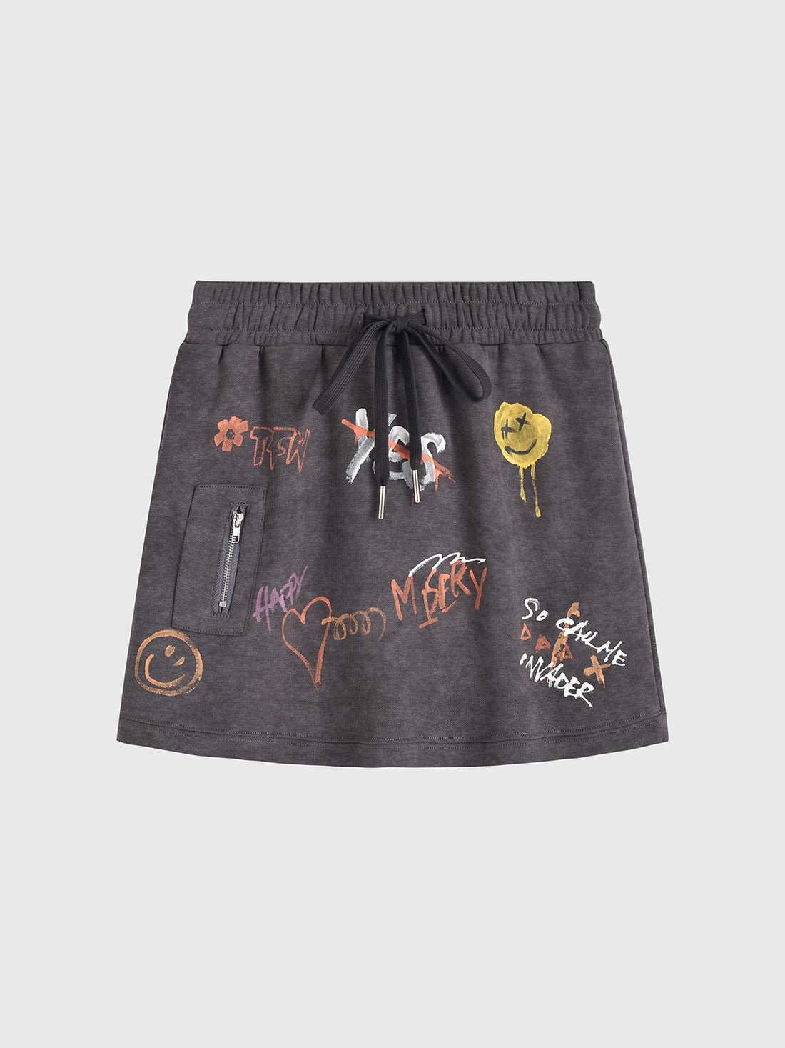 Doodle Swing Skirt - Grey Matter