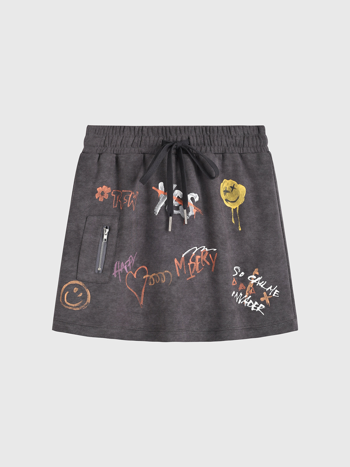 Doodle Swing Skirt - Grey Matter