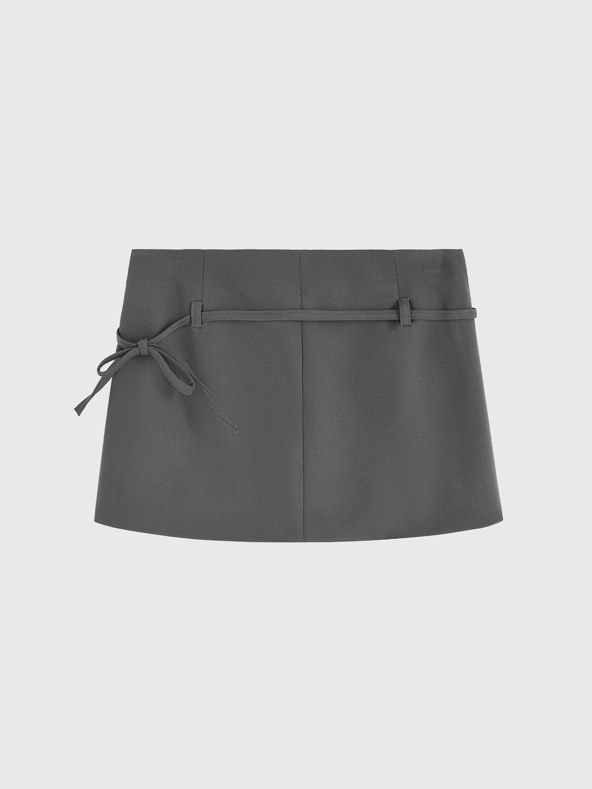 Quiet Bow Line Skirt -Scholor Grey
