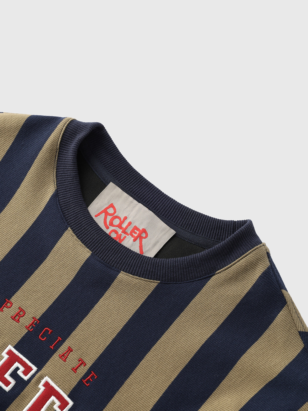 Perfect Stripes Sweatshirt – Olive Navy