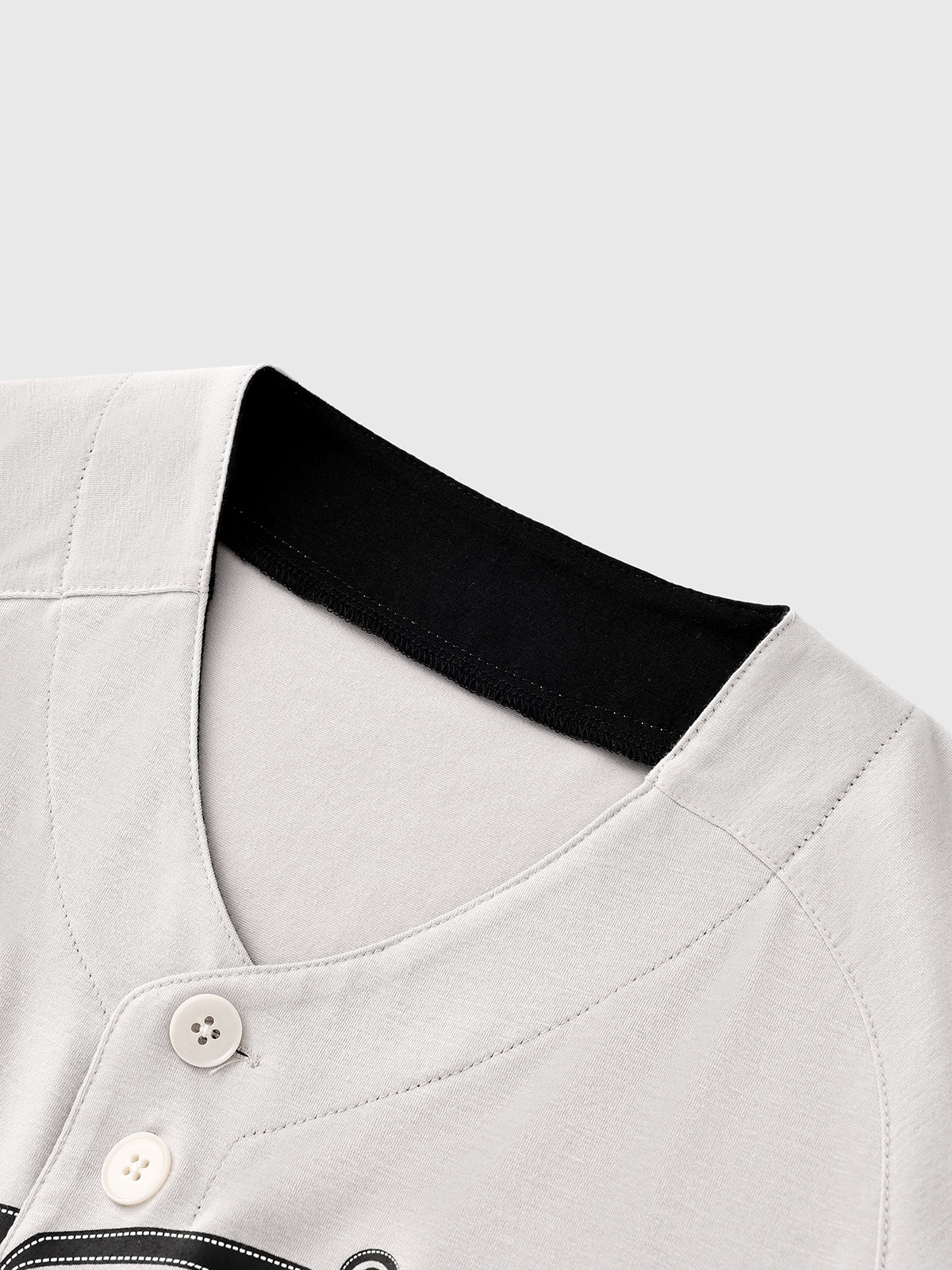 Varsity Button Tee - Heather Grey