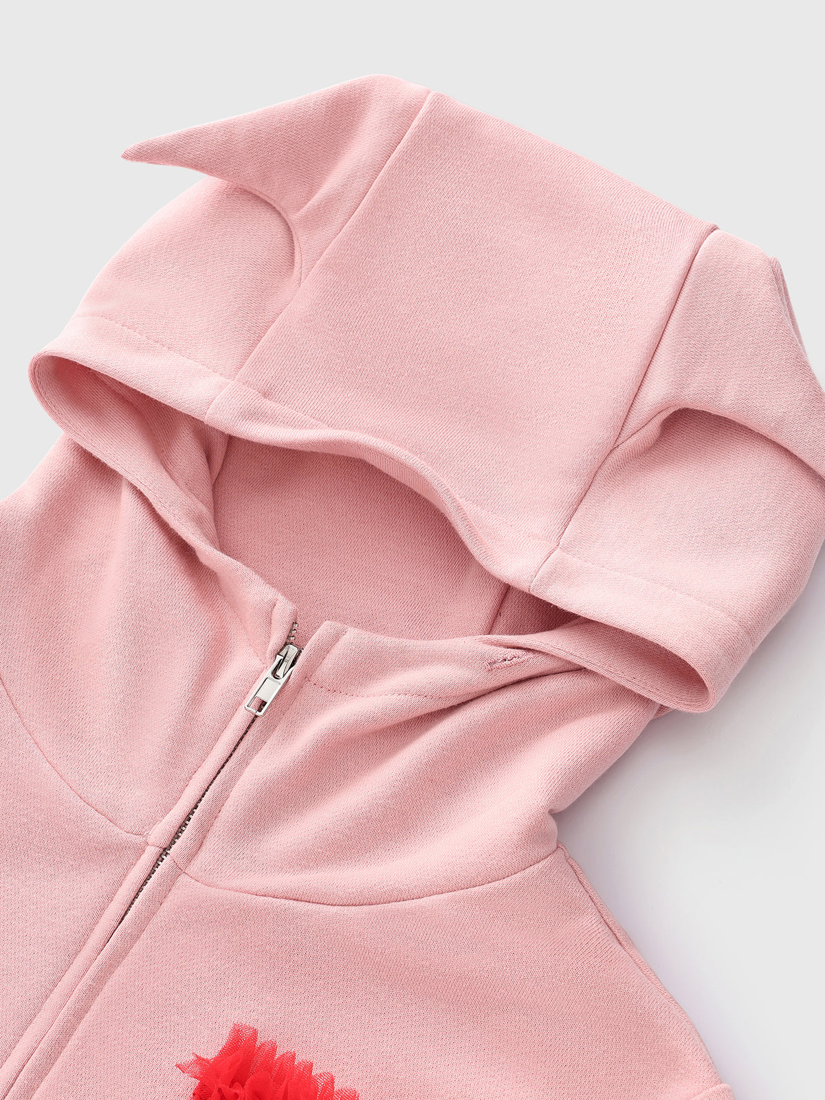 Devil May Care Zipper Hoodie - Pink Alert