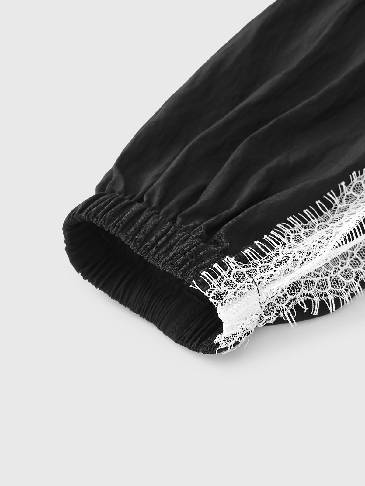 Lace-Block Zip Jacket - Noir Contrast