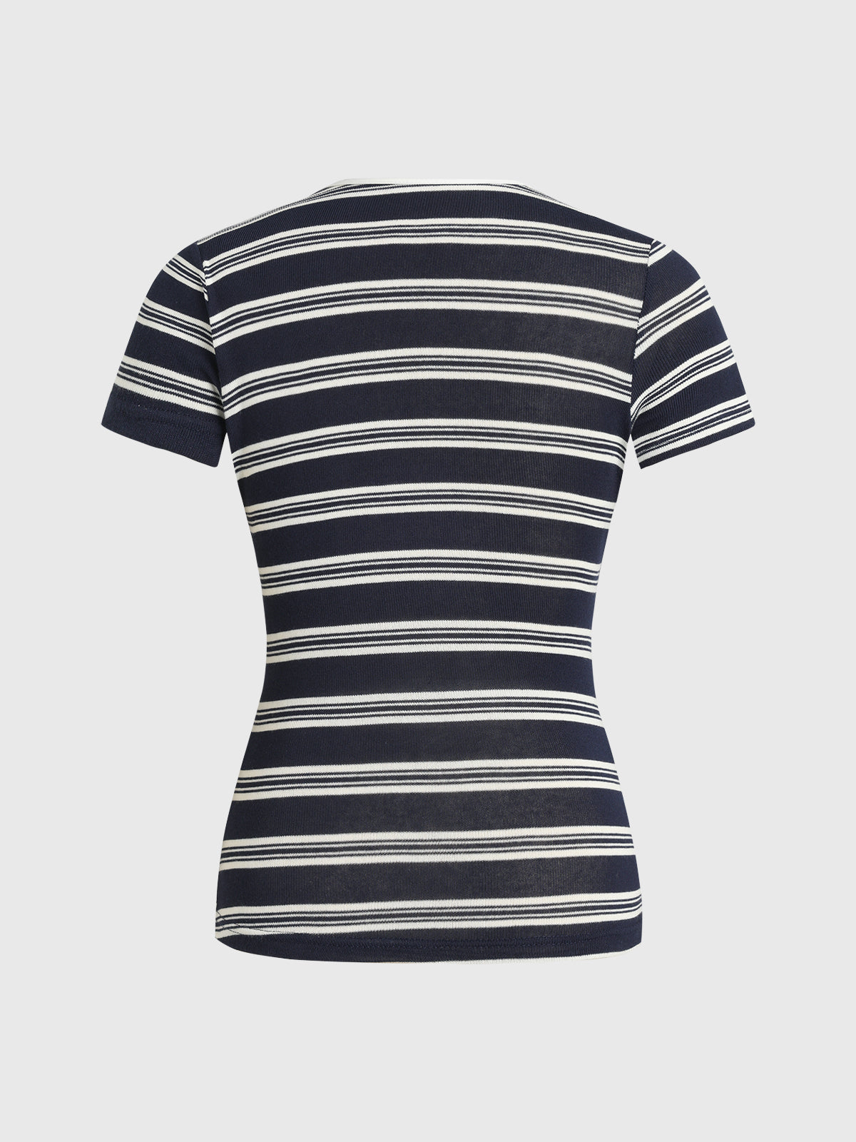 Stripe Cutout Tee - Navy Ripple