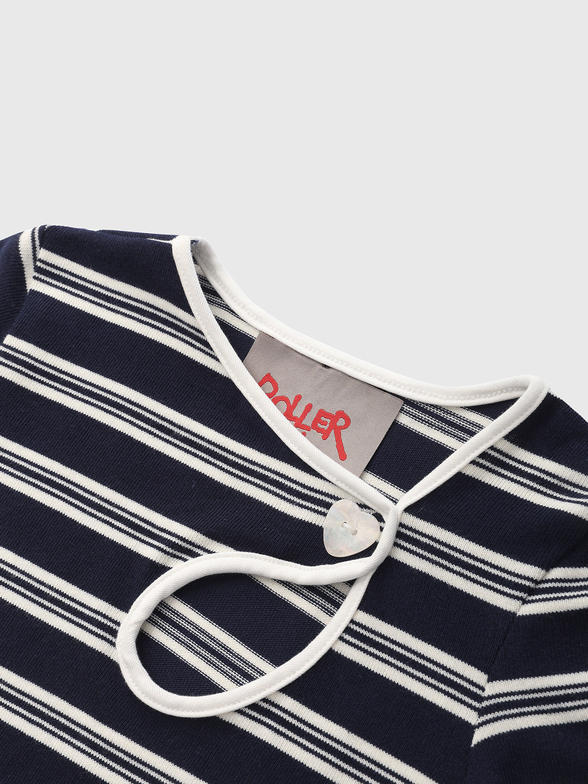 Stripe Cutout Tee - Navy Ripple