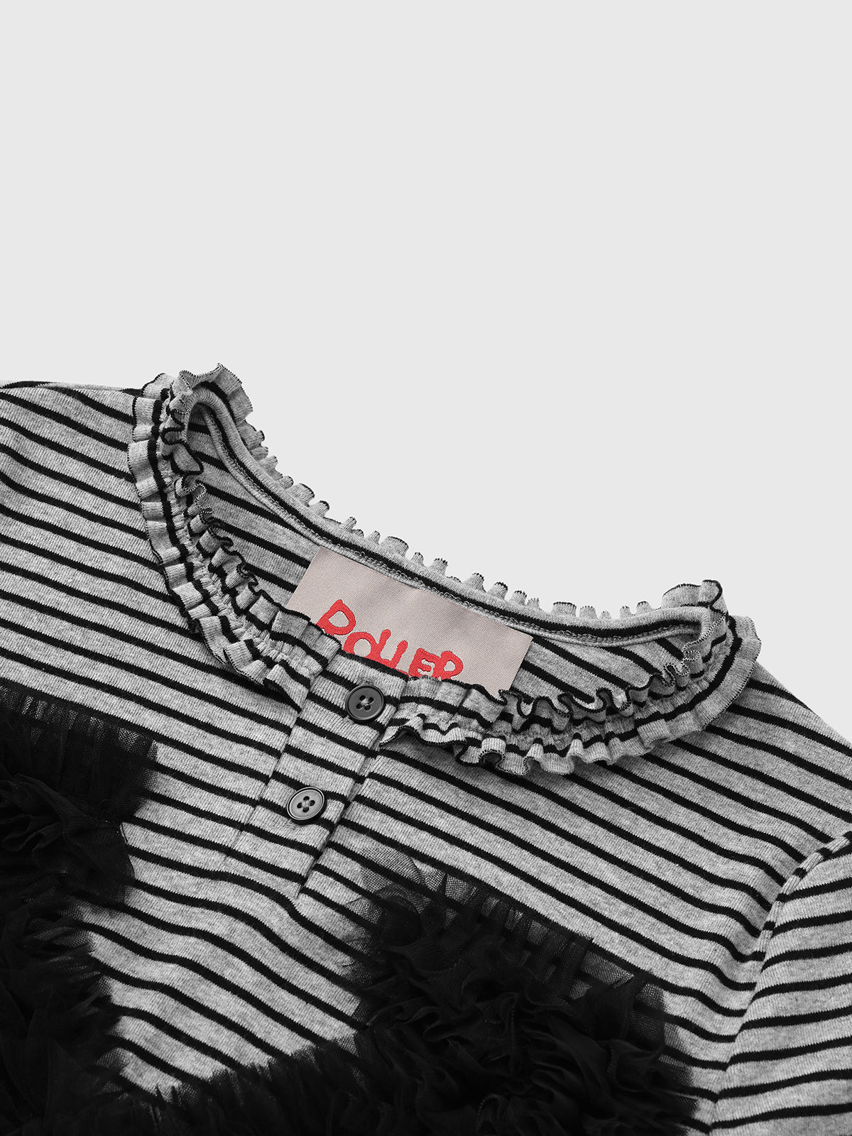 Grey Area Warning Set Peplum Top – Stripe Grey