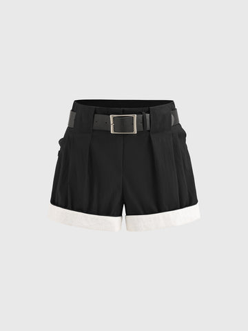 Desk Break Belted Shorts – Ink Black