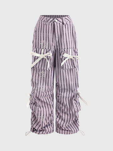 Zig Zag Ribbon Cargo Pants – Purple Haze