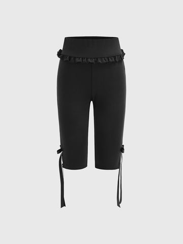 Flounce Mode On Yoga Pants – Matte Black