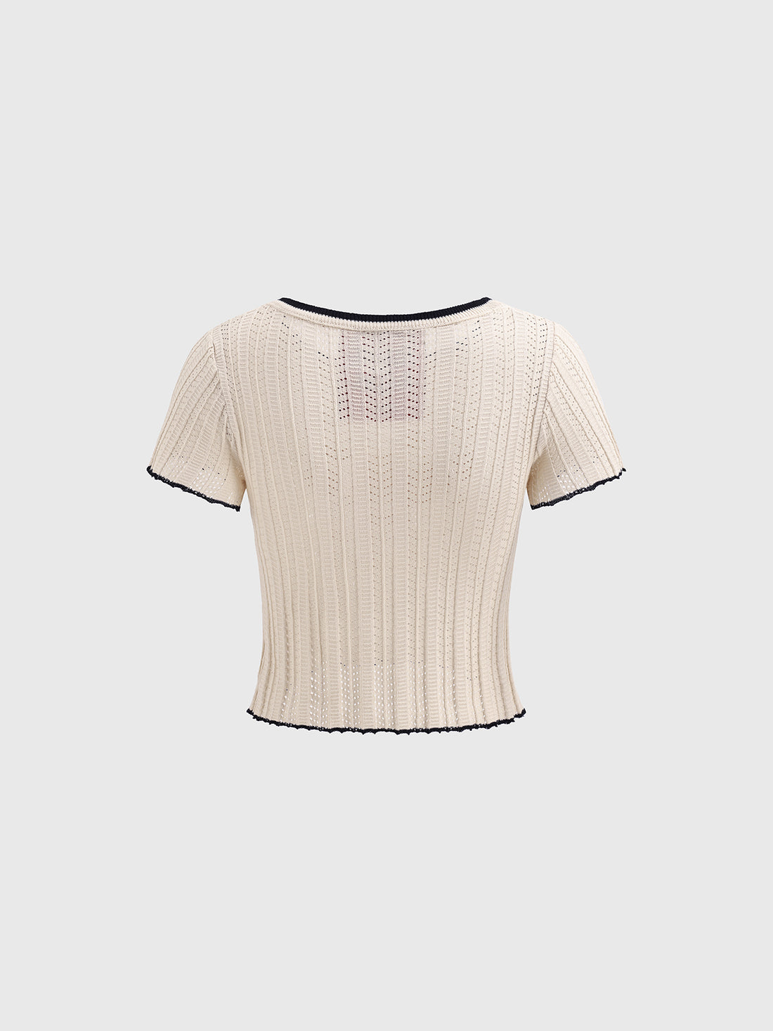 Berry Bow Ruffle Tee - oat white