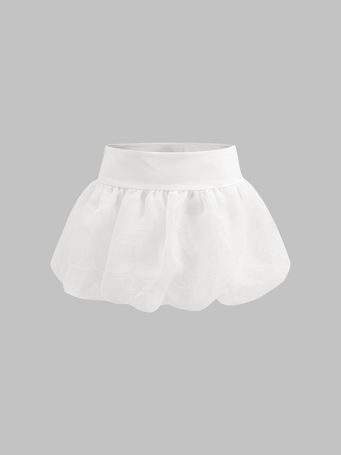 Cloud Puff Mini Skirt – Pure White