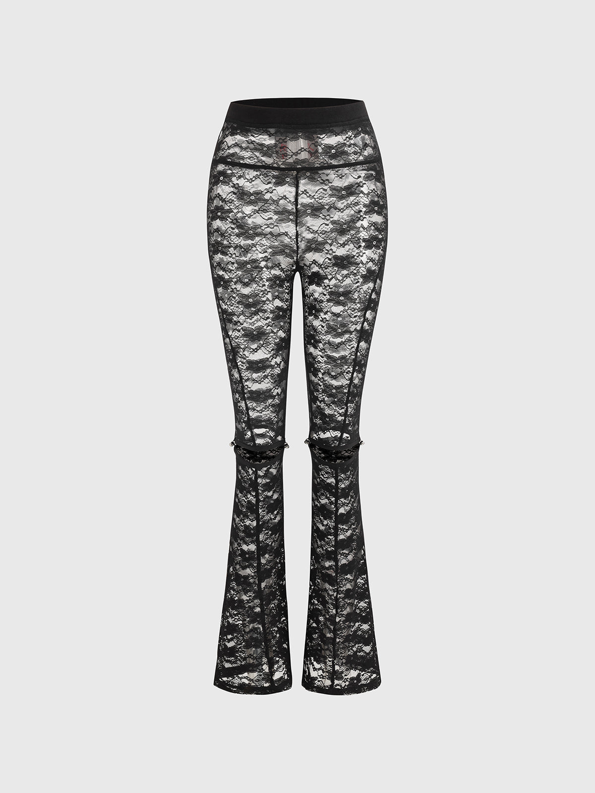 Split Lace Layer Legging – Night Black