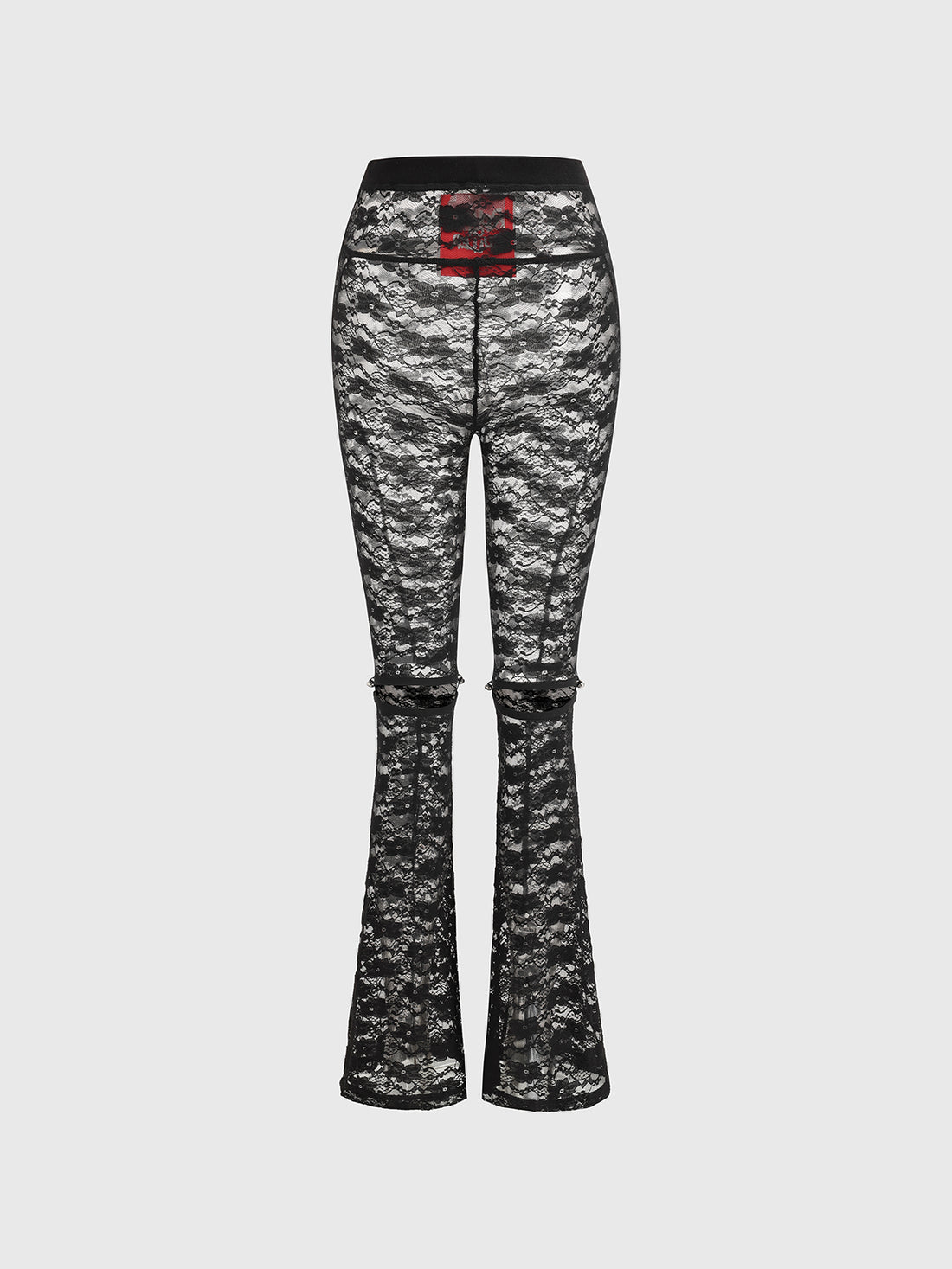 Split Lace Layer Legging – Night Black