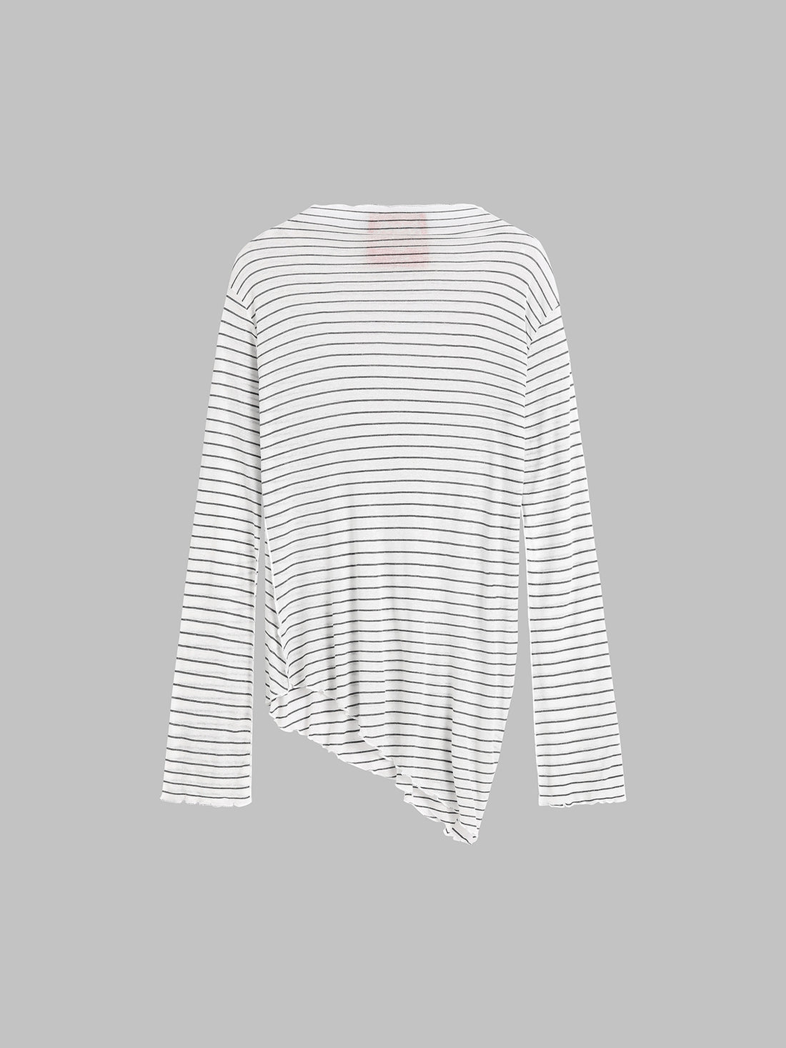 TV Signal Mesh Sleeve Top - White Stripe