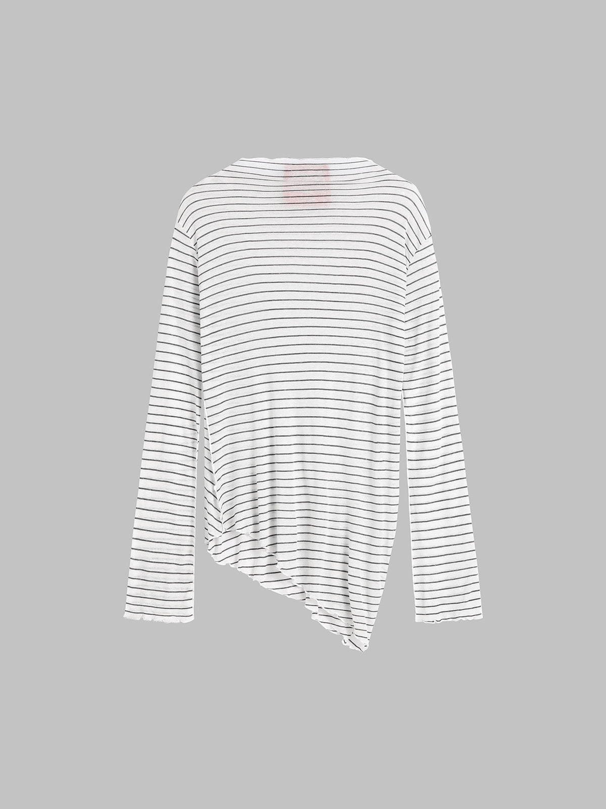 TV Signal Mesh Sleeve Top - White Stripe