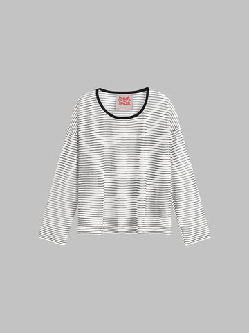 Sleep Blur Ripple Sleeve Top – Mist Stripe