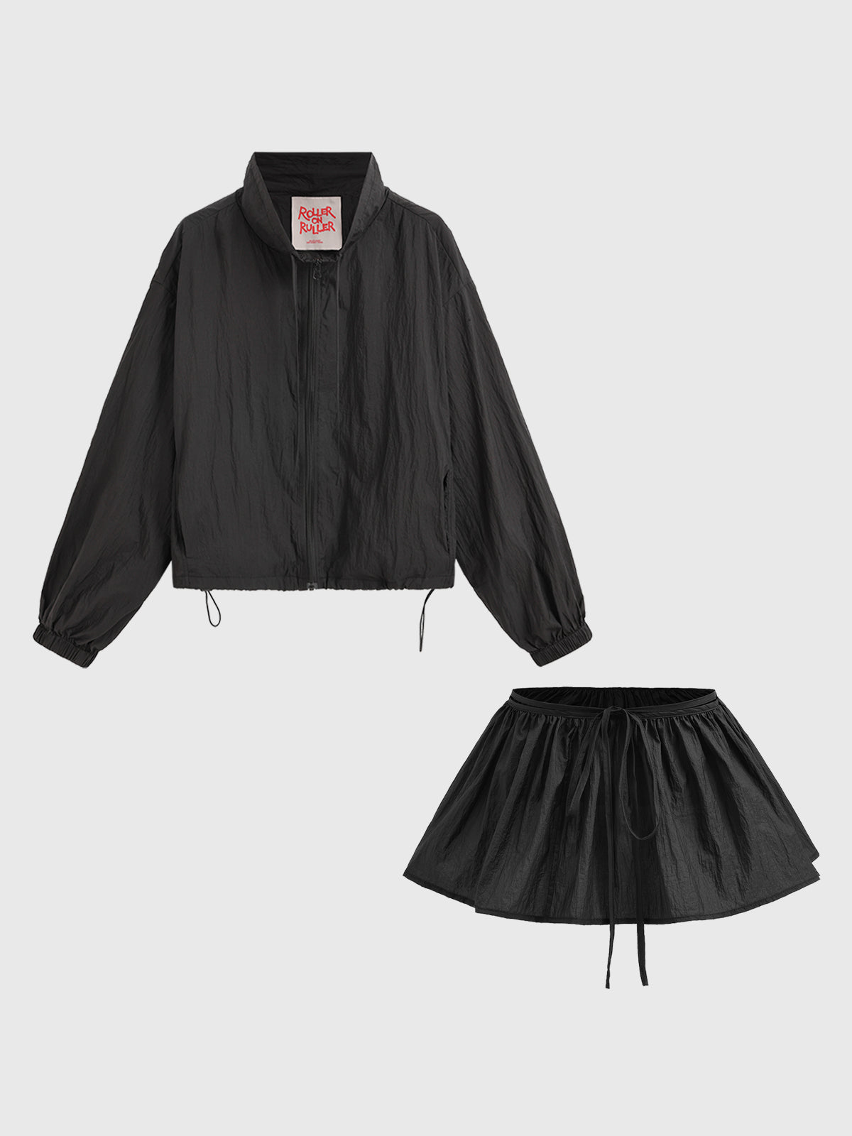 Pullcord Play Windbreaker Jacket – Matte Black