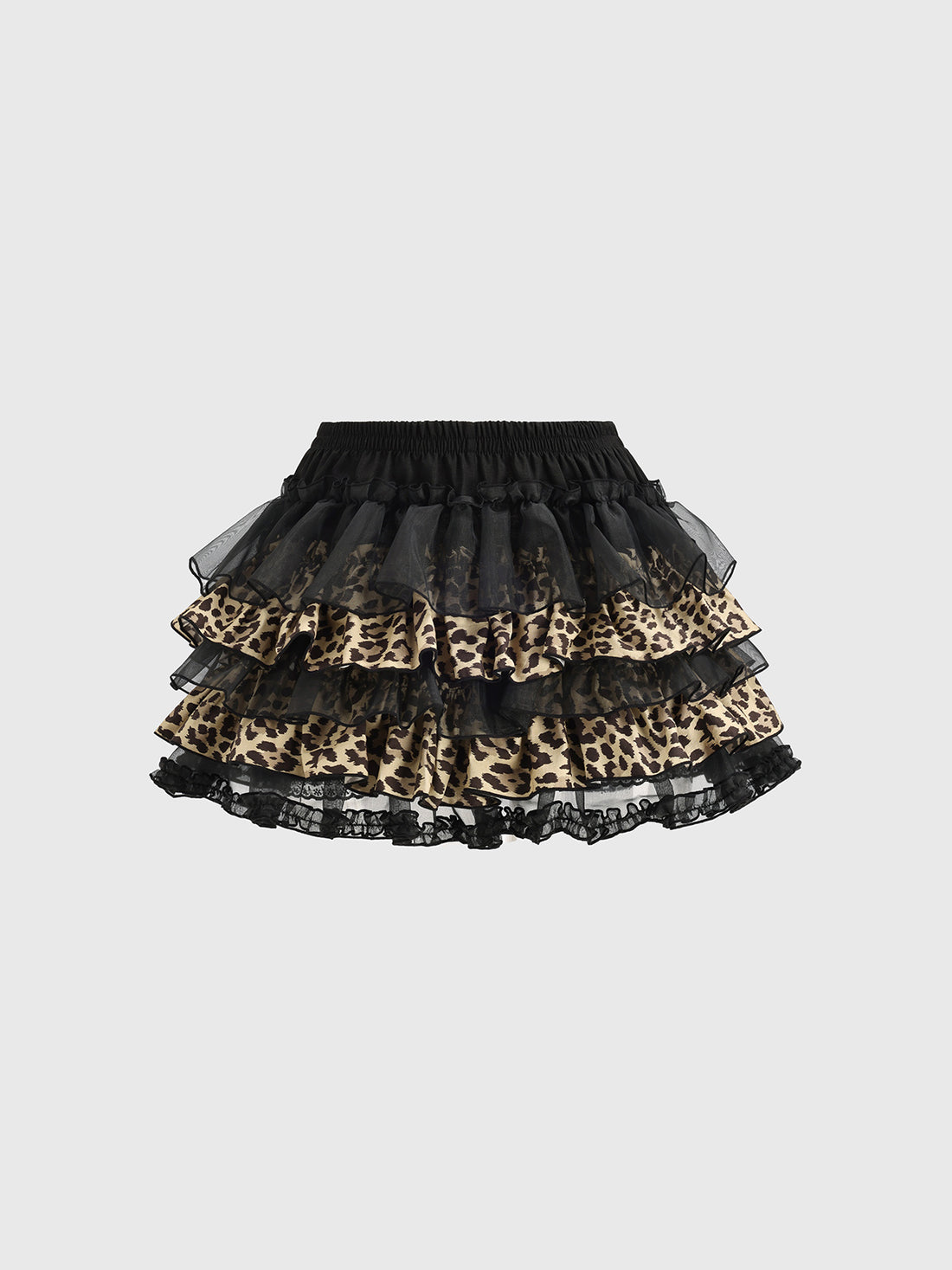 Leopard Market Flick Tiered Skirt - Panther Mix