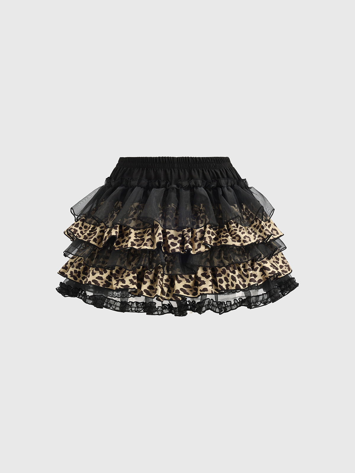 Leopard Market Flick Tiered Skirt - Panther Mix