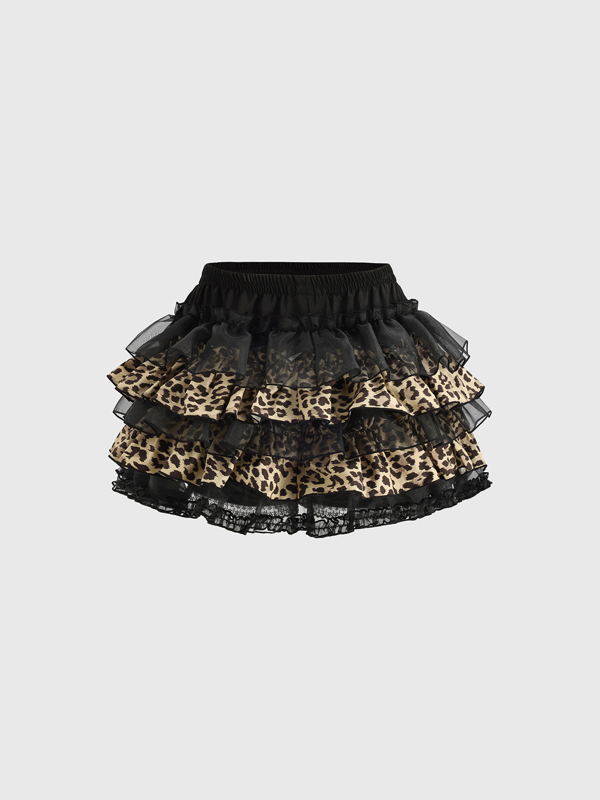 Leopard Market Flick Tiered Skirt - Panther Mix