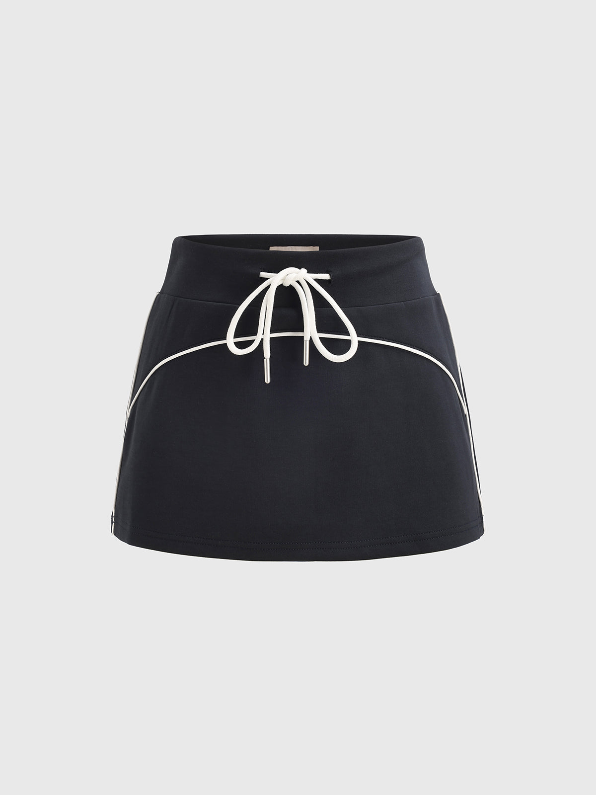 Twirl Knot Mini Skirt – Black Ivory