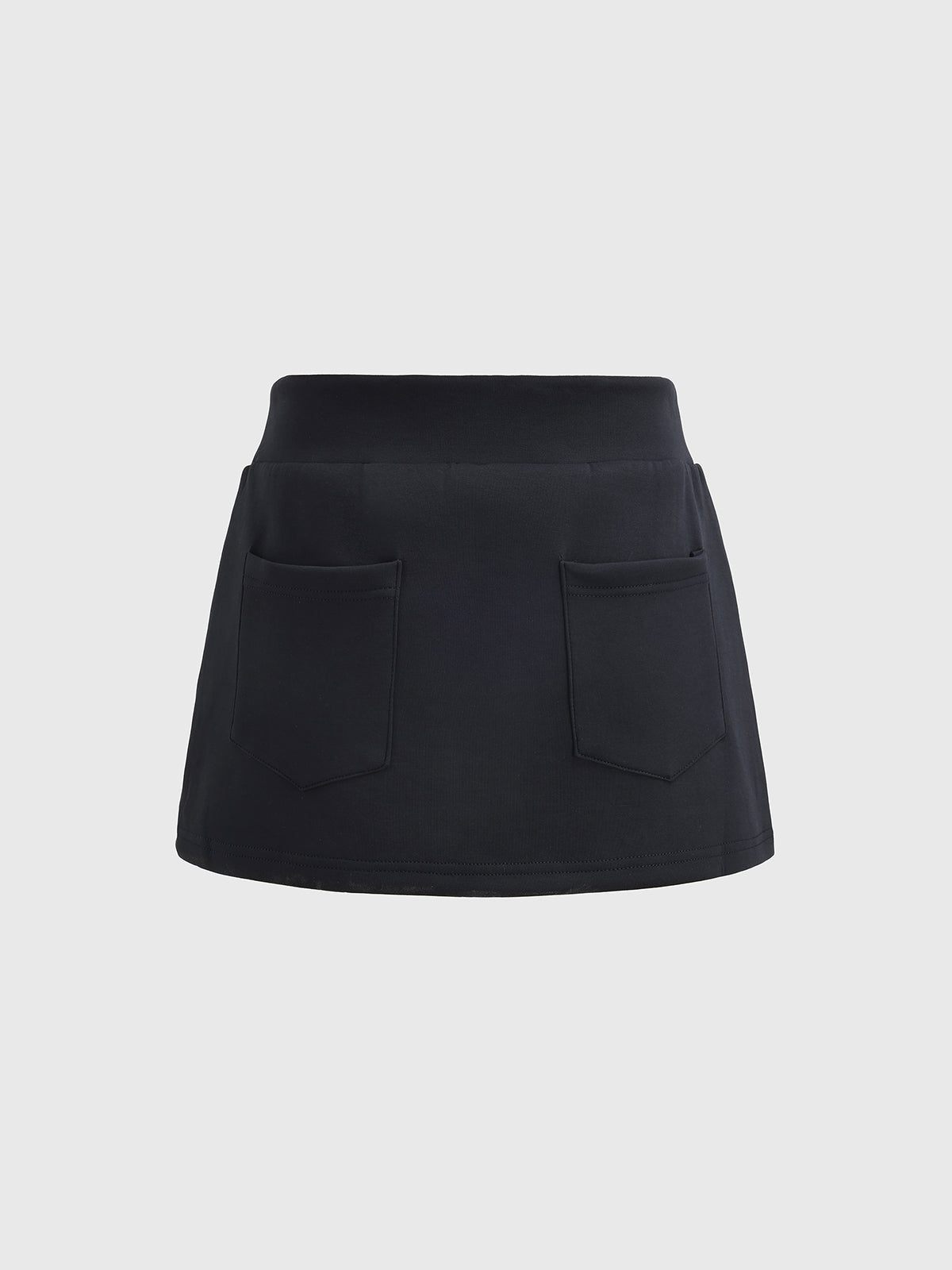 Twirl Knot Mini Skirt – Black Ivory