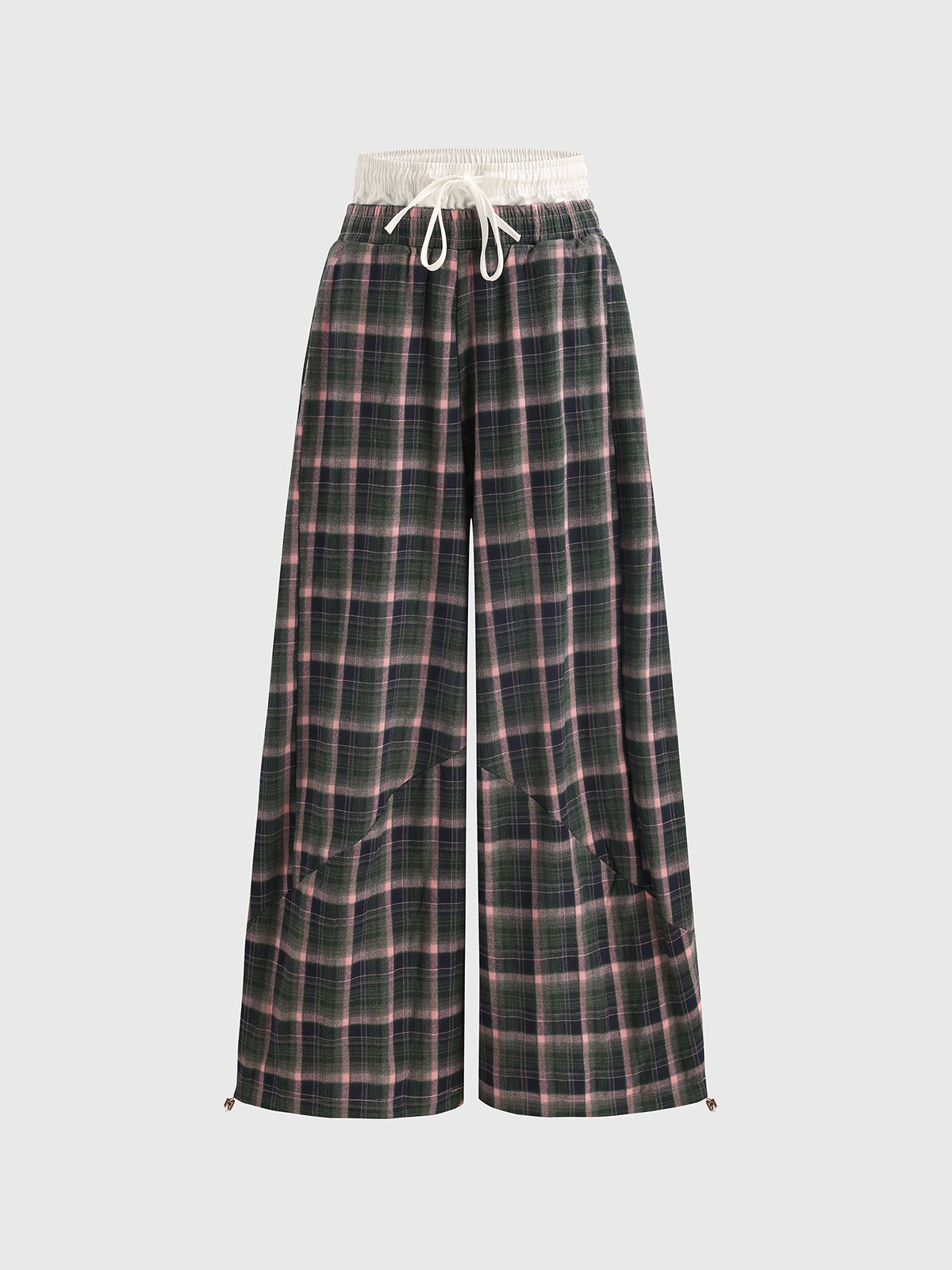 Plaid Ease Pants - Green Pink