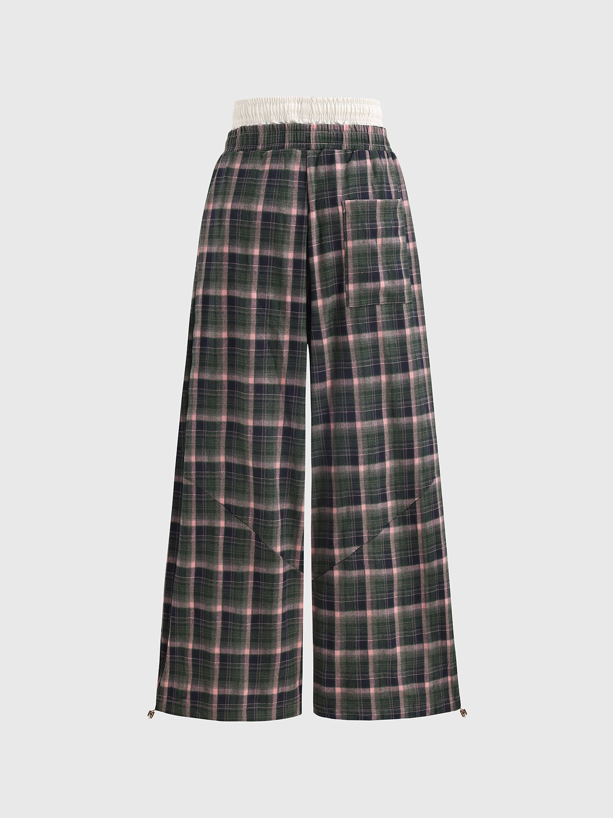 Plaid Ease Pants - Green Pink