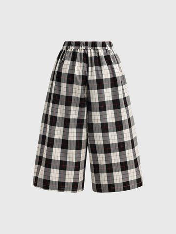Gridwalk Wide Pants - Black White