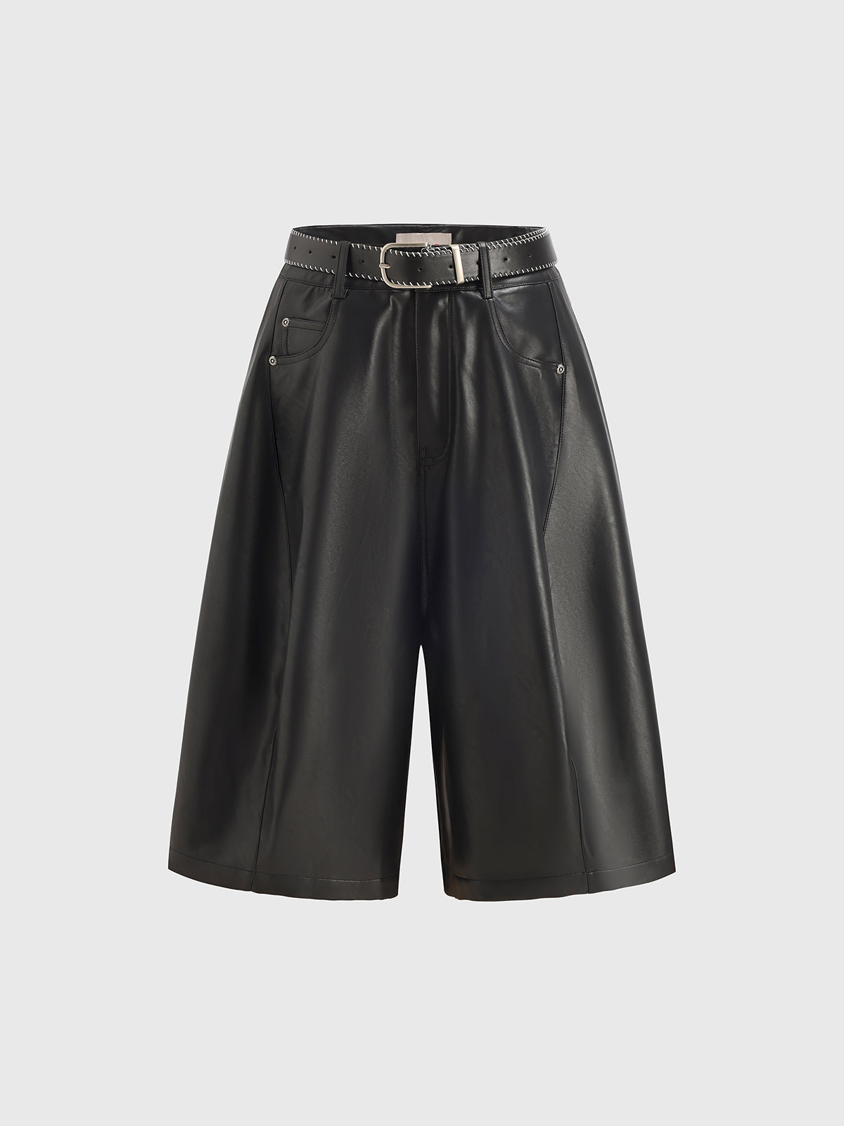 Lockstep Leather Shorts - Black Ink