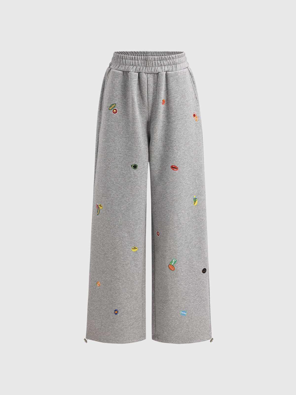 Sticker Patch Pants - Light Grey