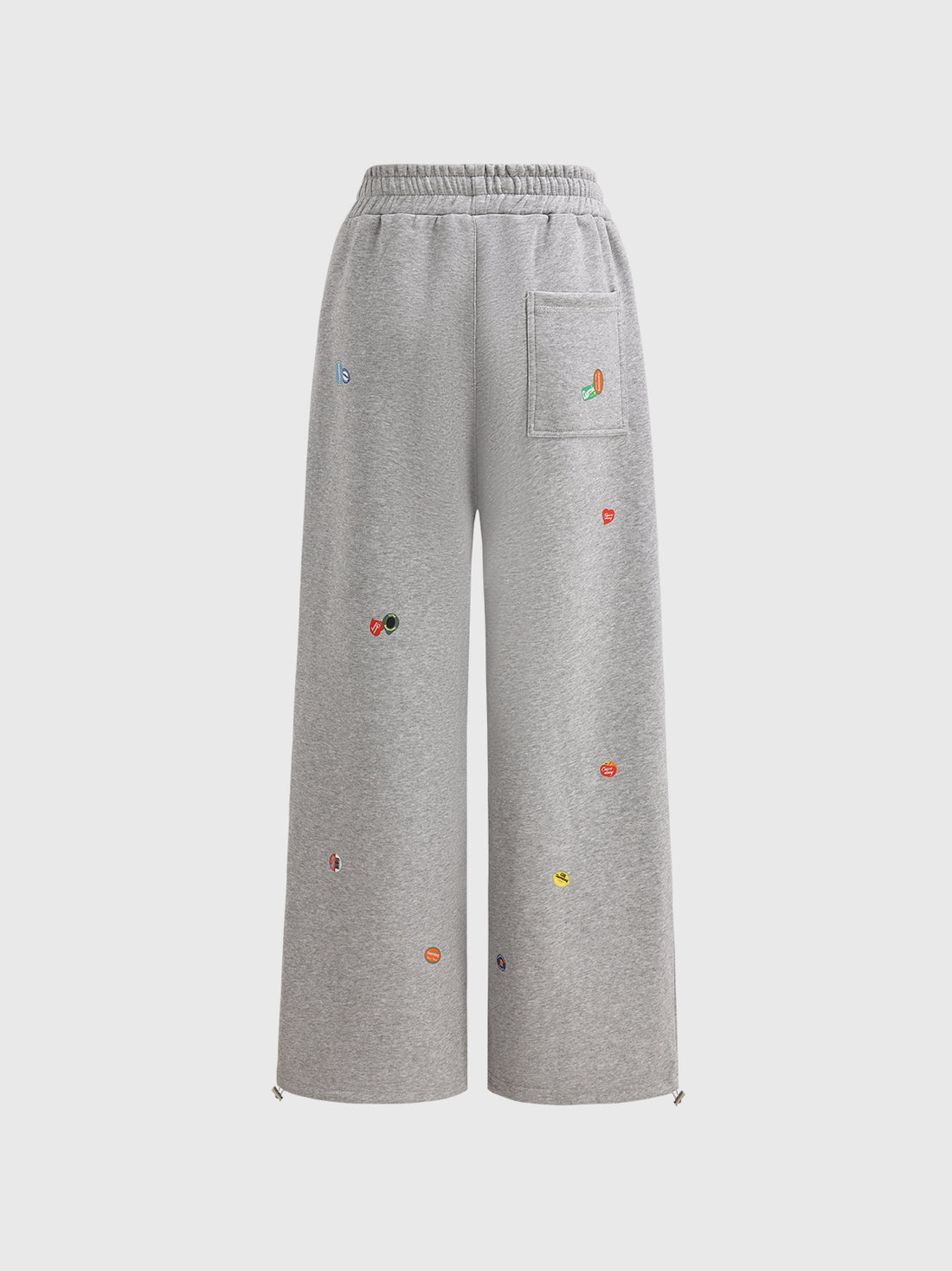 Sticker Patch Pants - Light Grey