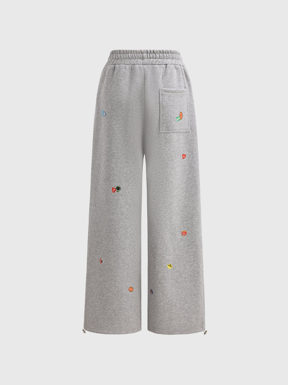 Sticker Patch Pants - Light Grey