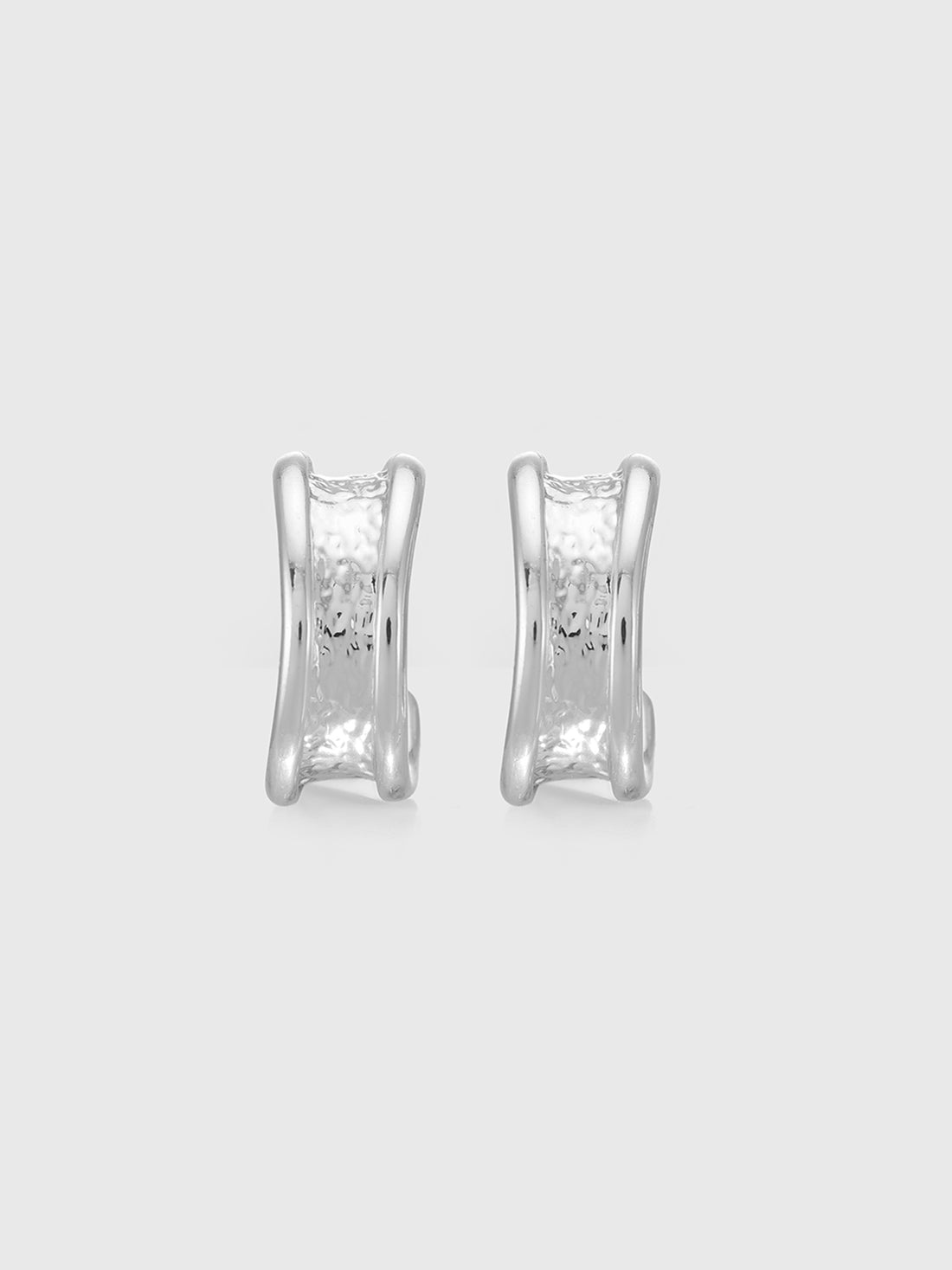 Press Play Earrings - Silver Clear