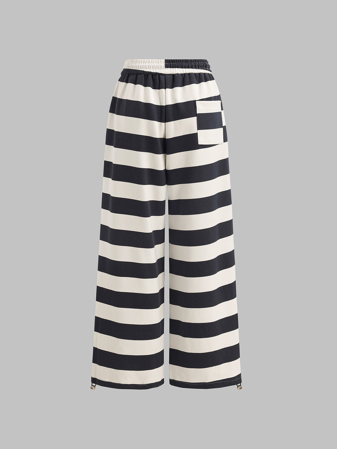 Wide Stripe Pants - Black White