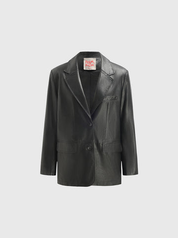 Leather Blazer – All Black