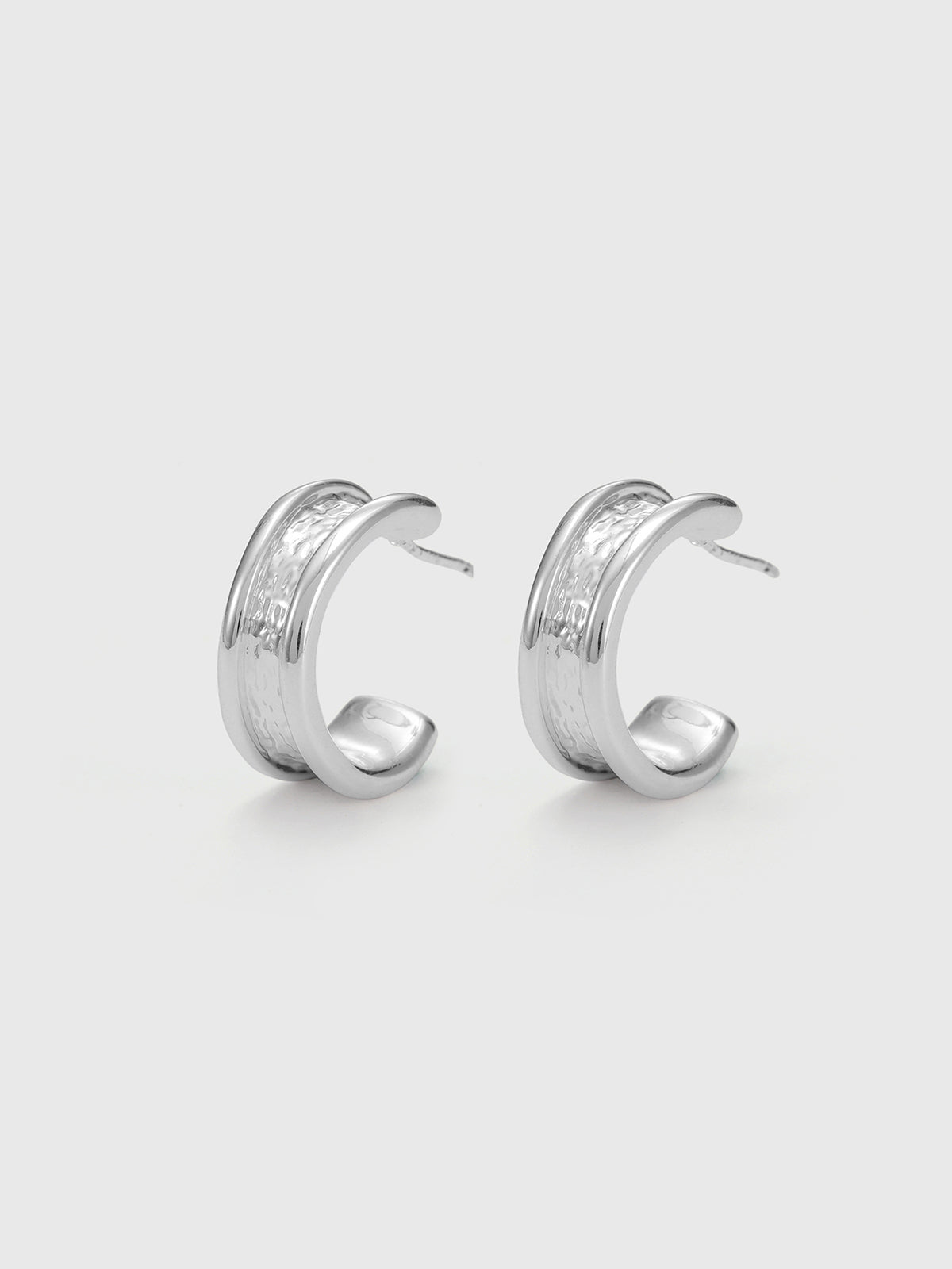 Press Play Earrings - Silver Clear