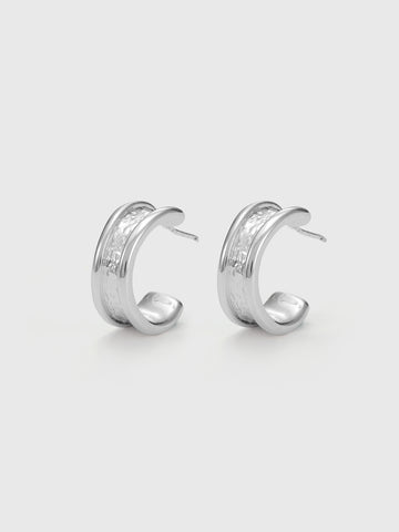 Press Play Earrings - Silver Clear