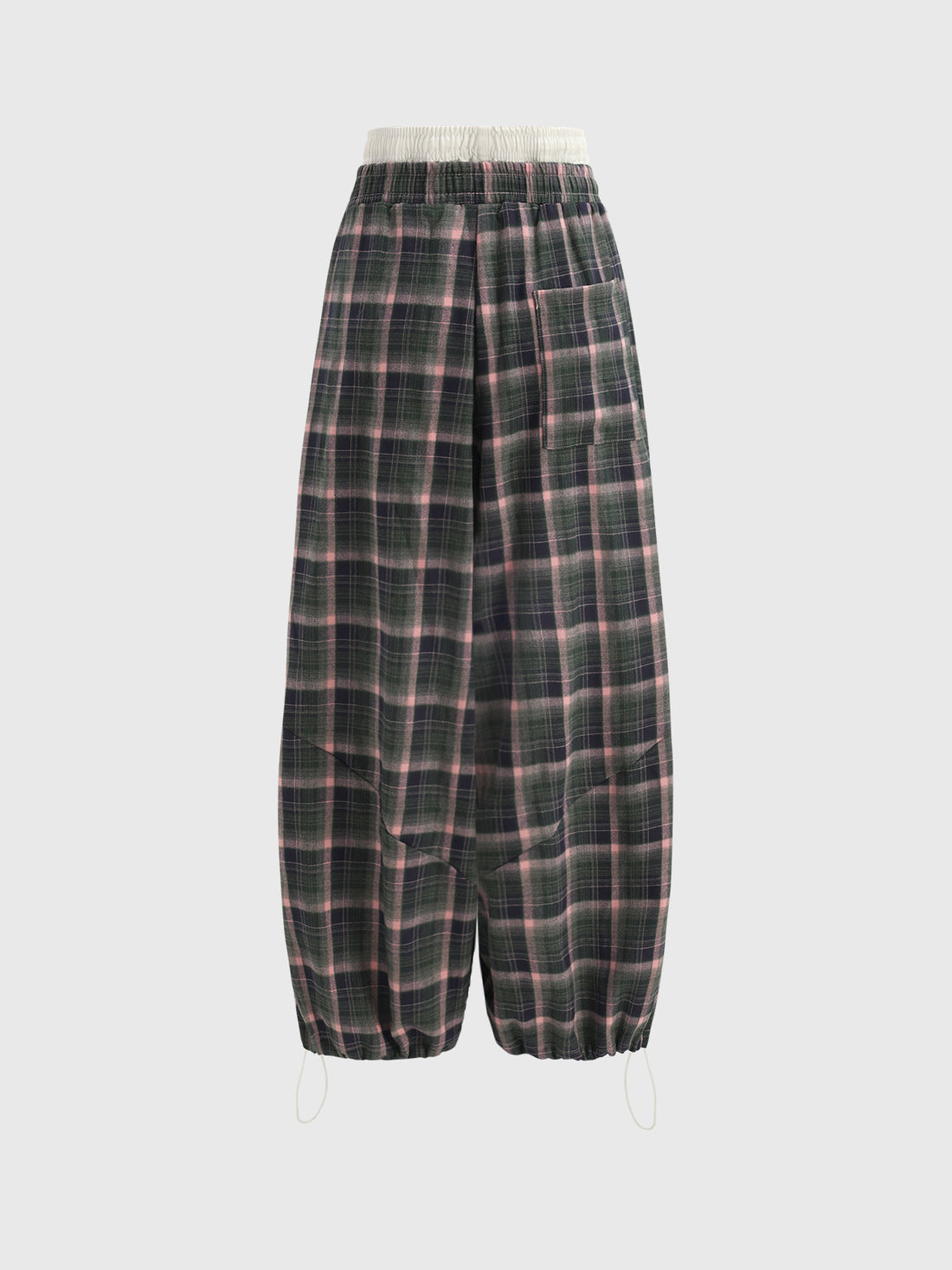 Plaid Ease Pants - Green Pink