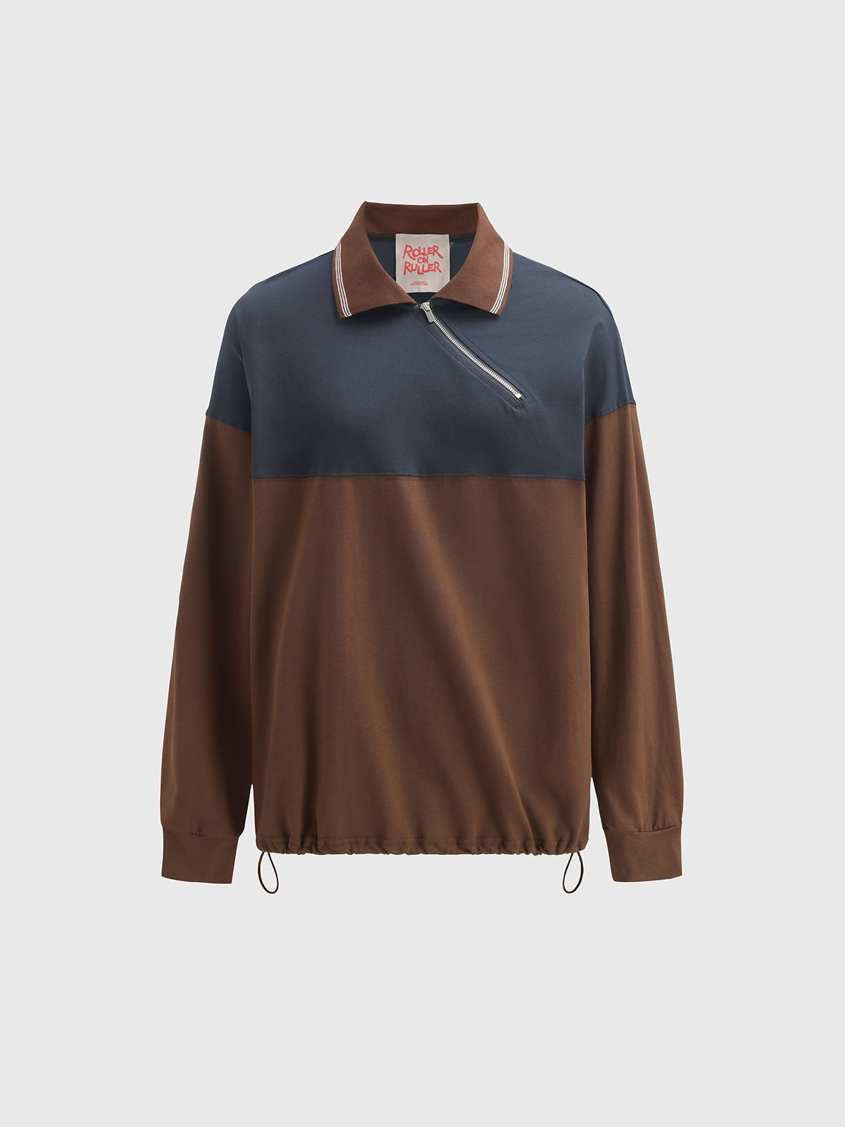 Heritage Half-Zip Polo - Navy Brown