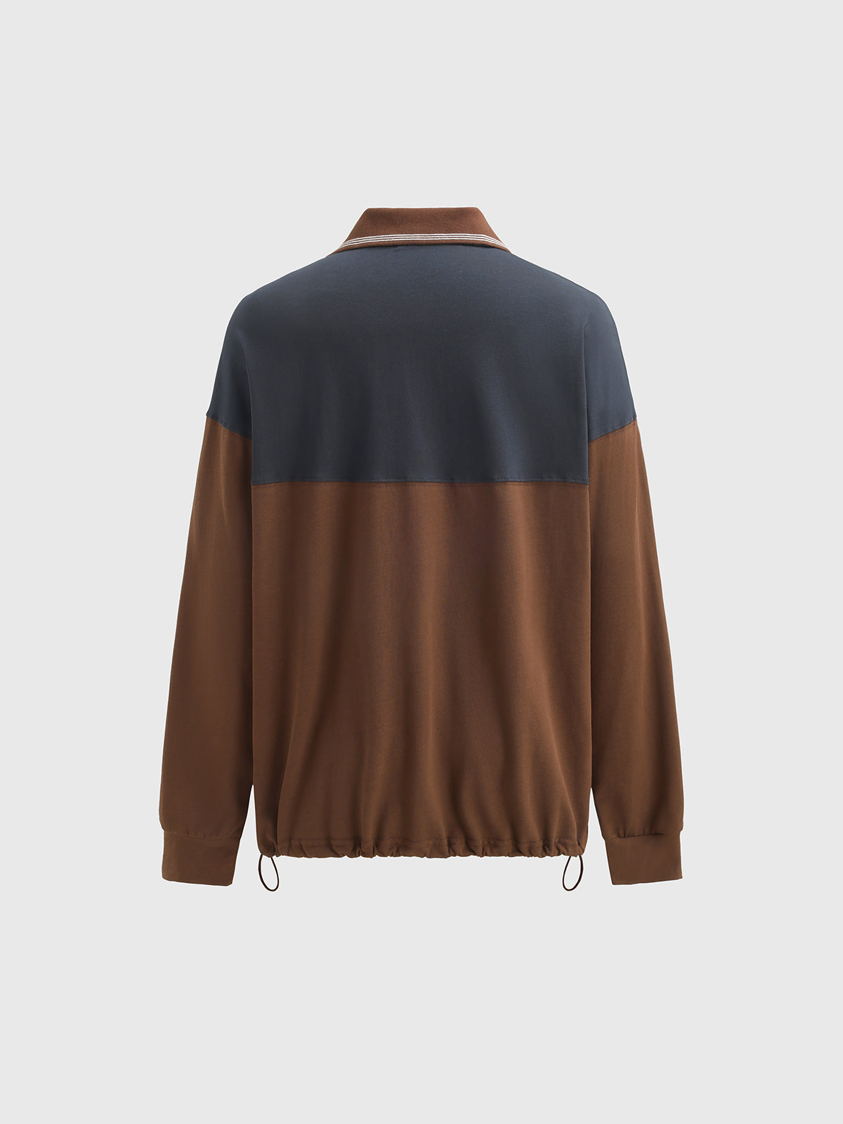 Heritage Half-Zip Polo - Navy Brown
