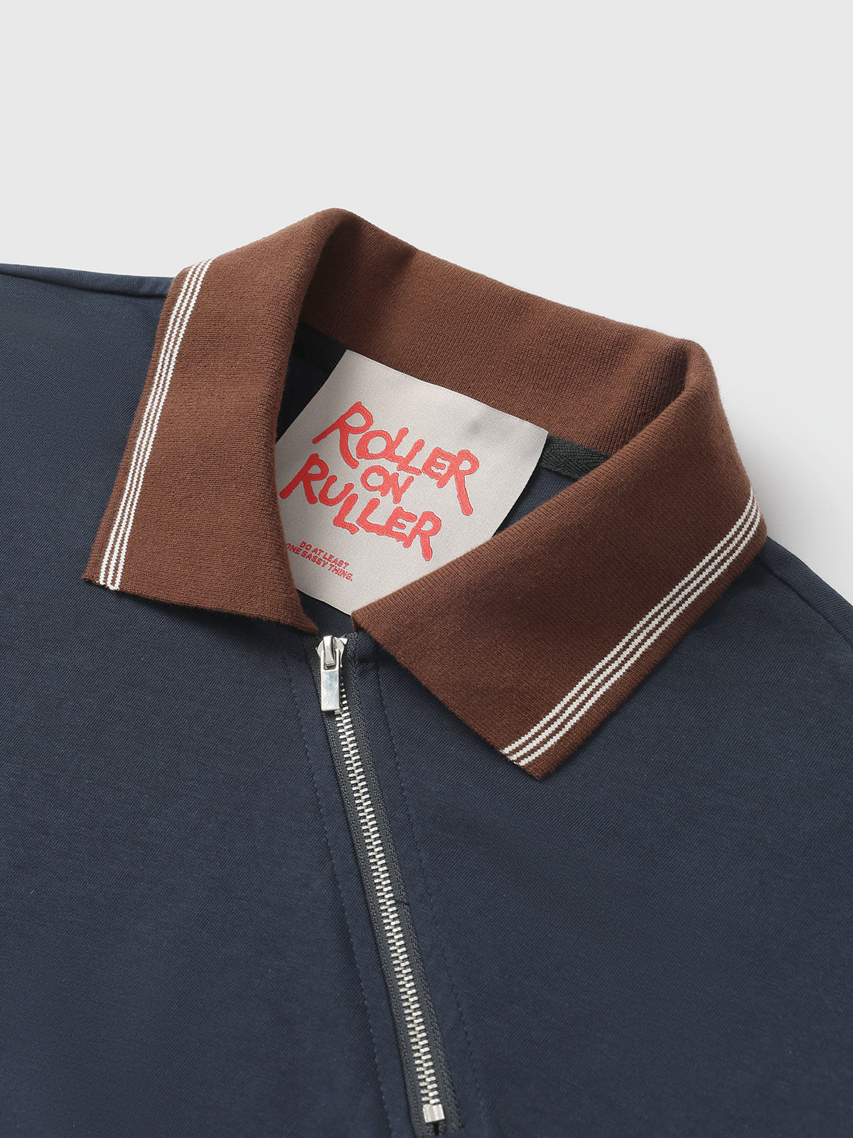 Heritage Half-Zip Polo - Navy Brown