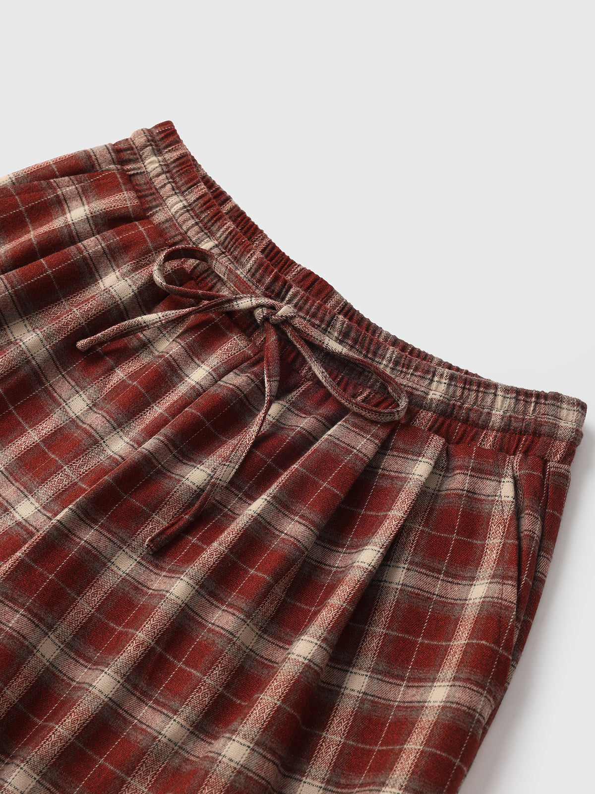 Flannel Check Pants - Red Grid